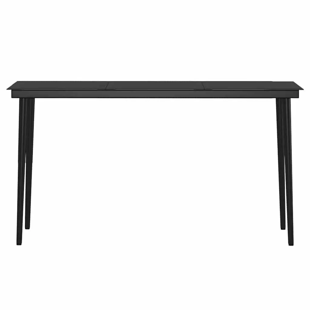 5 Piece Black Garden Dining Set with Cushions