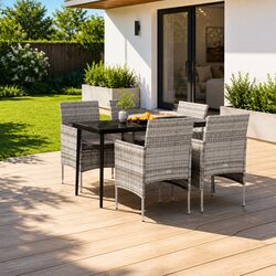 Sturdy 5 Piece Grey Outdoor Garden Dining Set