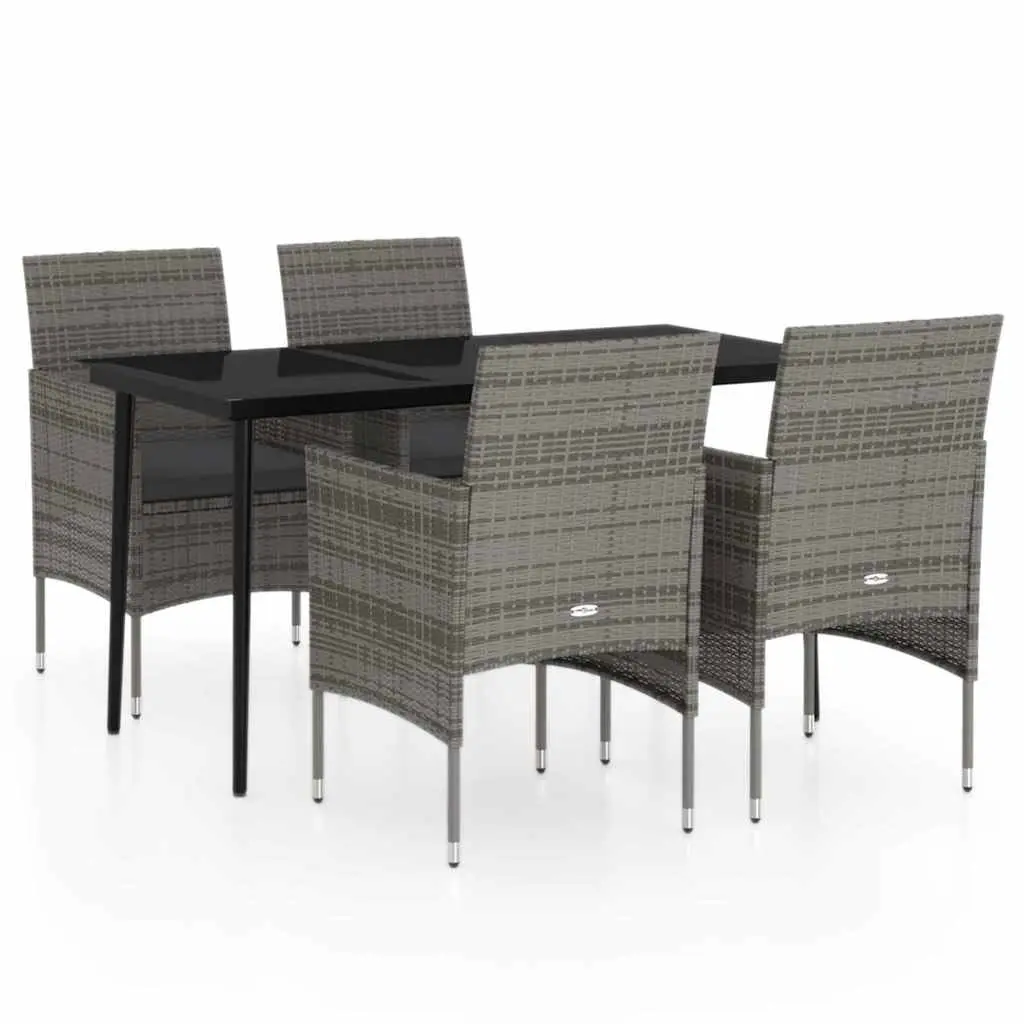 5 Piece Grey Outdoor Garden Dining Set