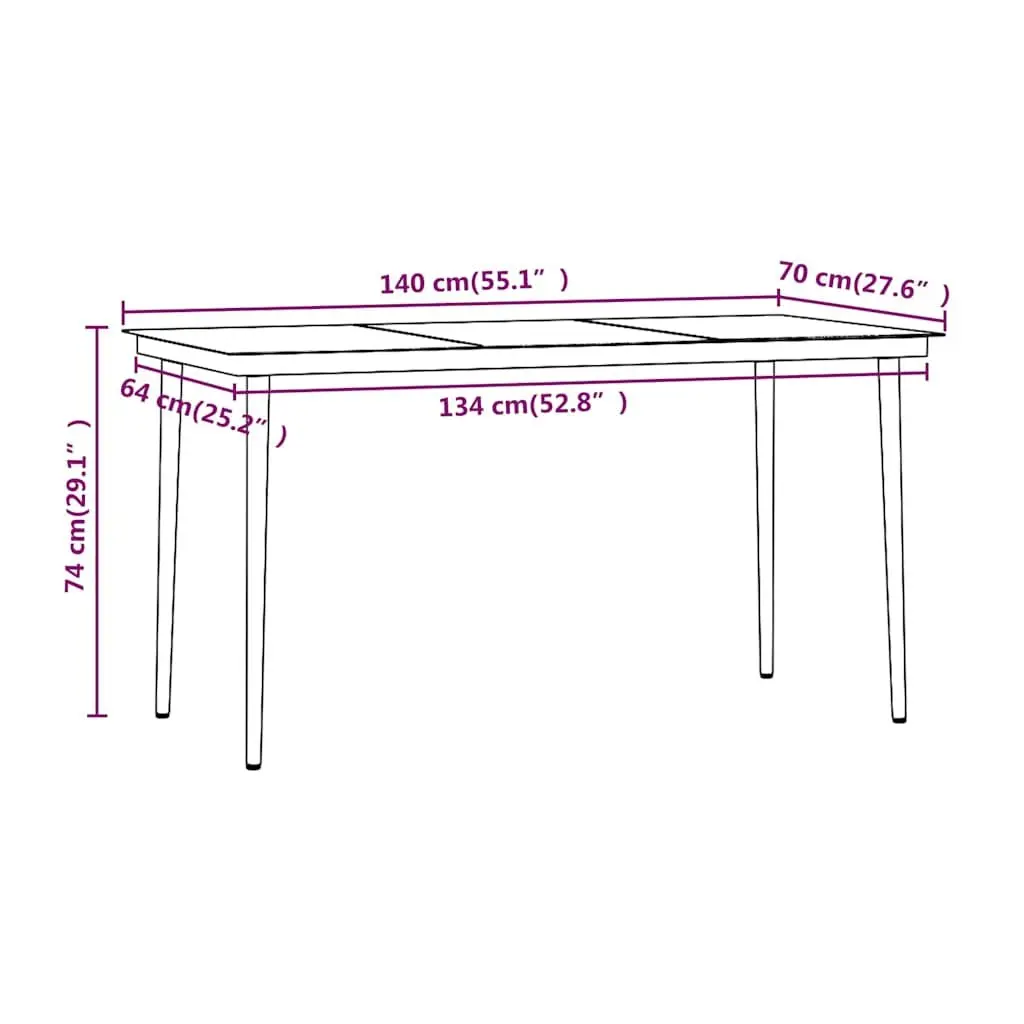 5 Piece Grey Outdoor Garden Dining Set