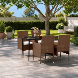 5 Piece Outdoor Garden Dining Set with Cushions