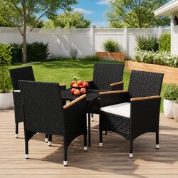Sturdy 5 Piece Outdoor Dining Set with Cushions