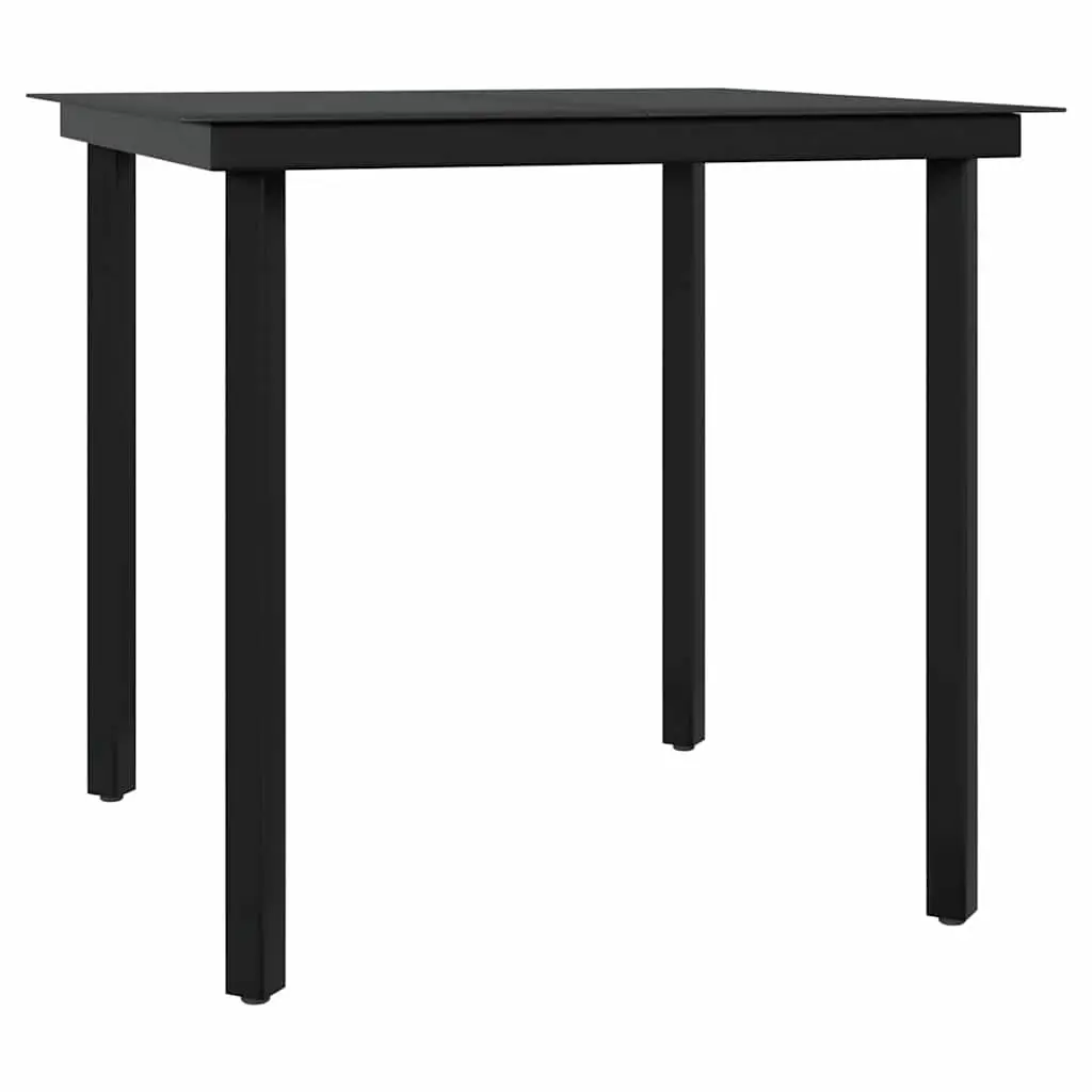 5-Piece Outdoor Dining Set with Cushions in Grey and Black