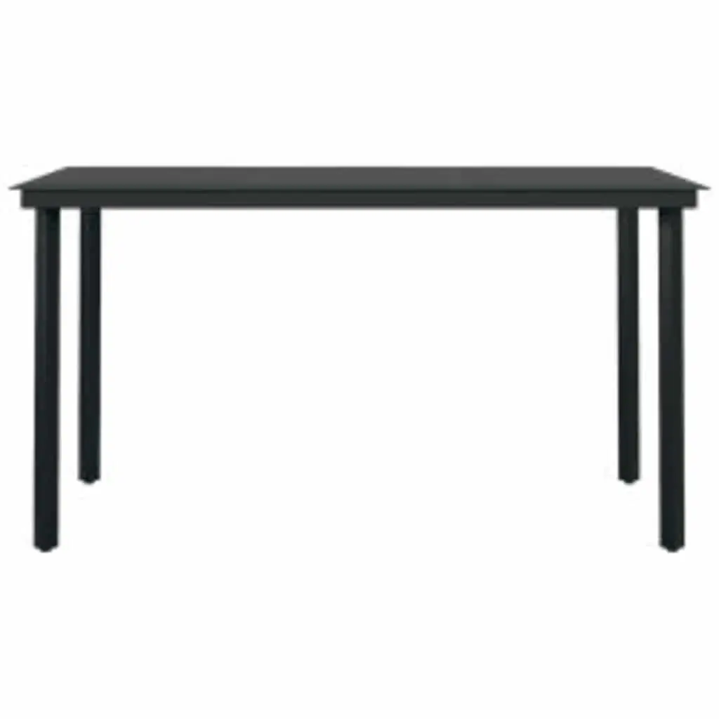 5-Piece Grey Outdoor Dining Set with Glass Table