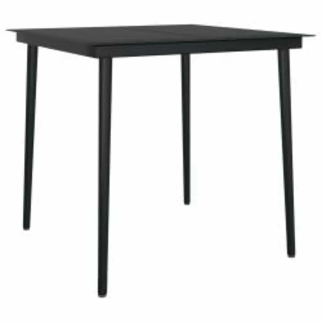 5 Piece Garden Dining Set with Cushions in Black