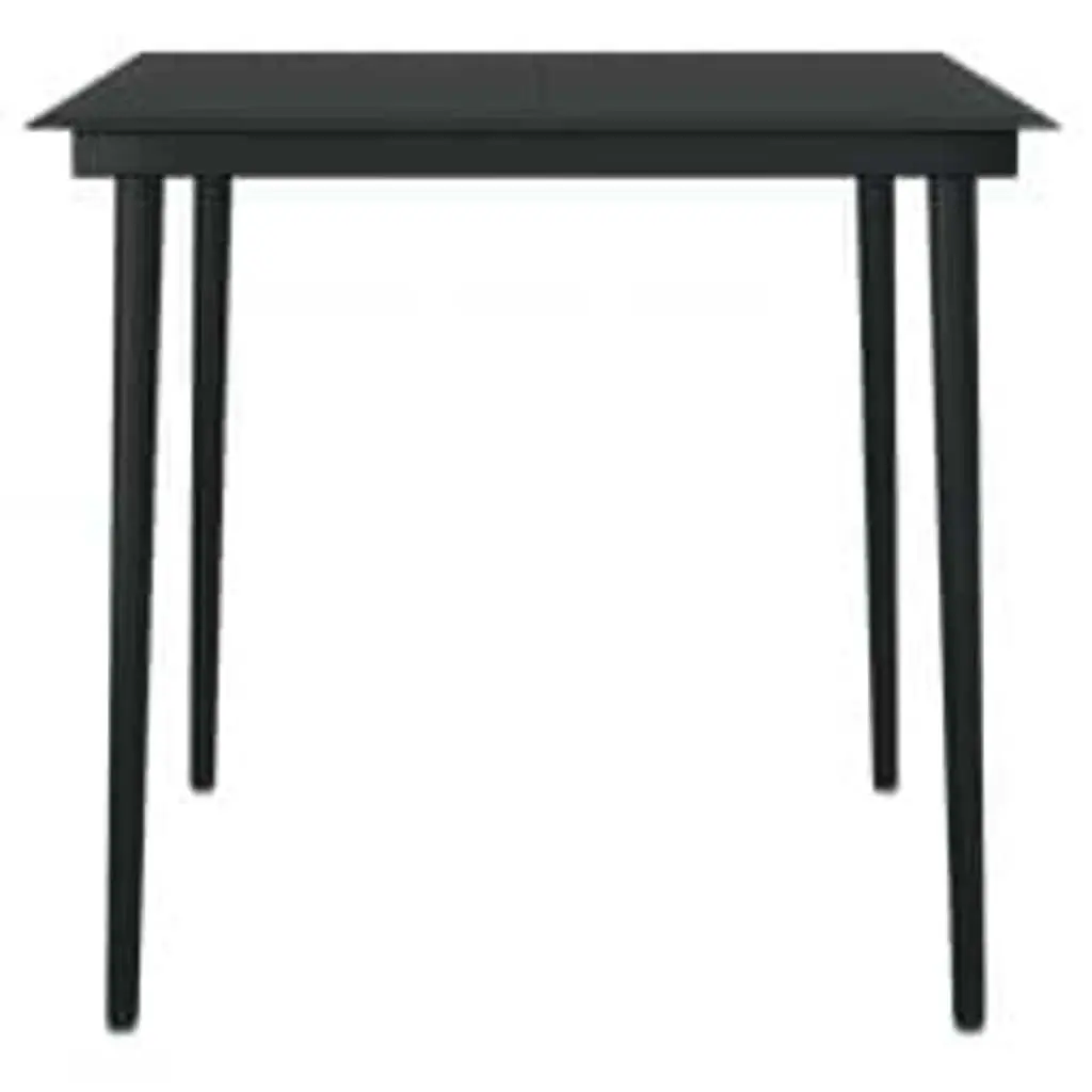 5 Piece Garden Dining Set with Cushions in Black