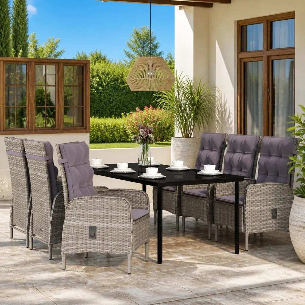 7 Piece Outdoor Dining Set with Cushions