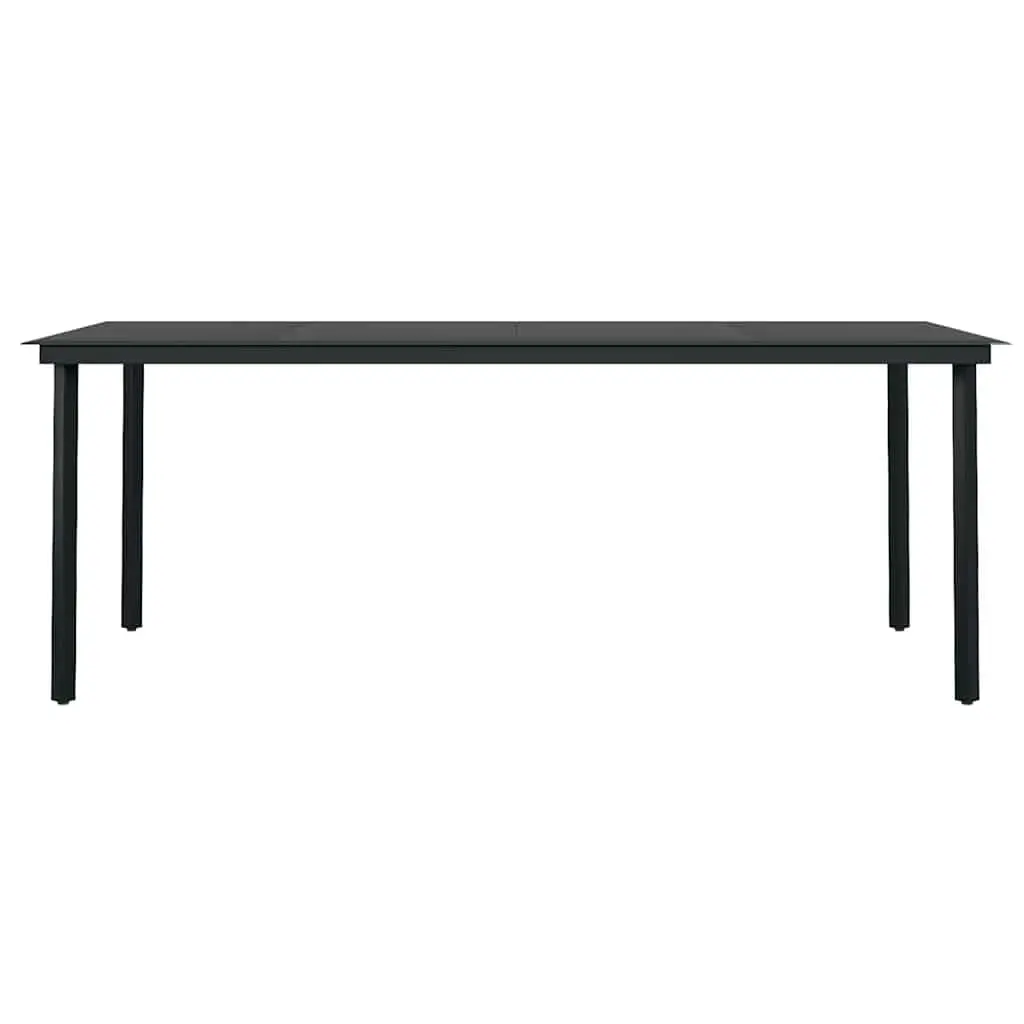 9 Piece Grey and Black Outdoor Dining Set