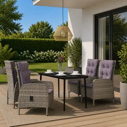 Durable 5-Piece Outdoor Dining Set with Cushions