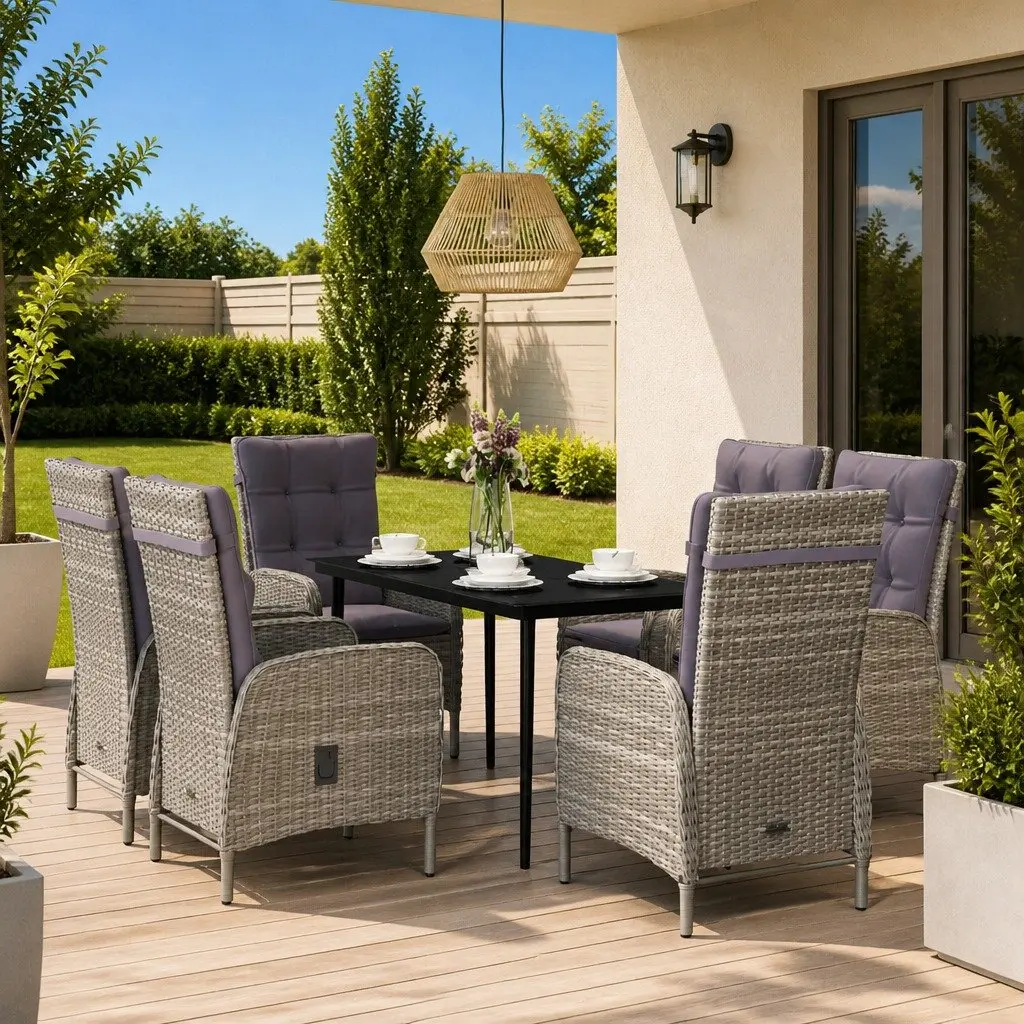 7 Piece Outdoor Dining Set with Cushions