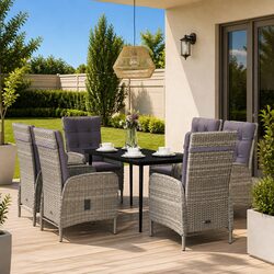 Durable 7 Piece Outdoor Dining Set with Cushions