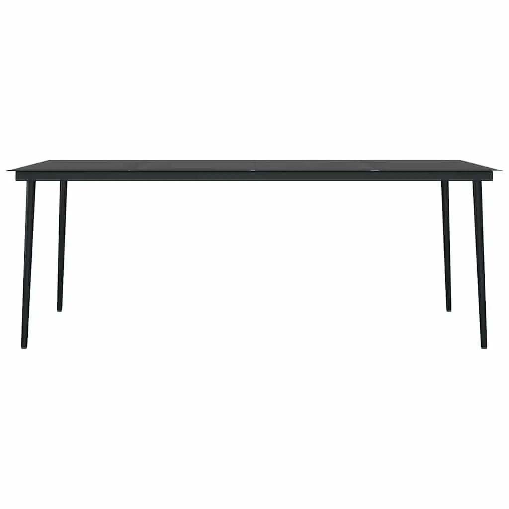 Outdoor Garden Dining Set 7 Piece Grey Black