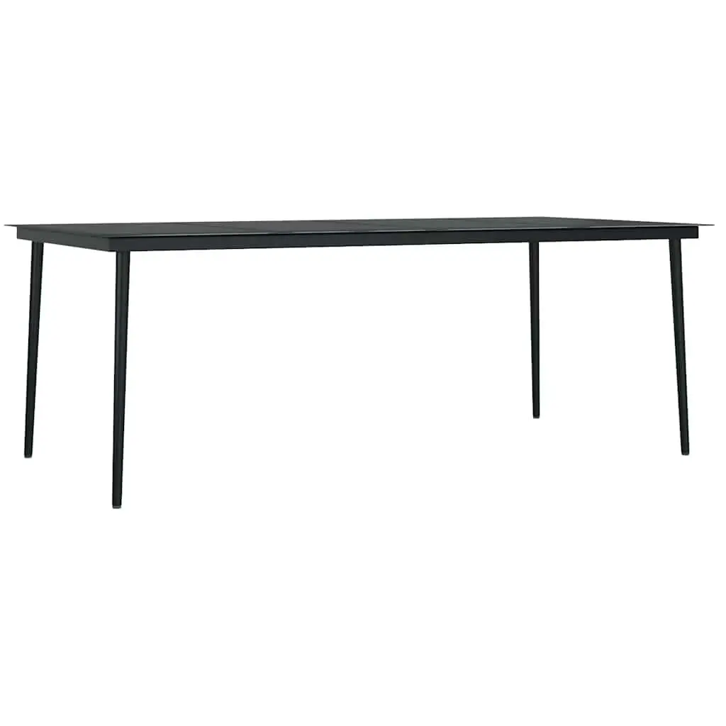 9-Piece Grey and Black Garden Dining Set with Cushions