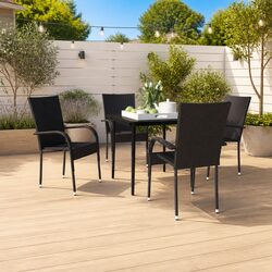 5 Piece Outdoor Garden Dining Set with Sturdy Steel Frame