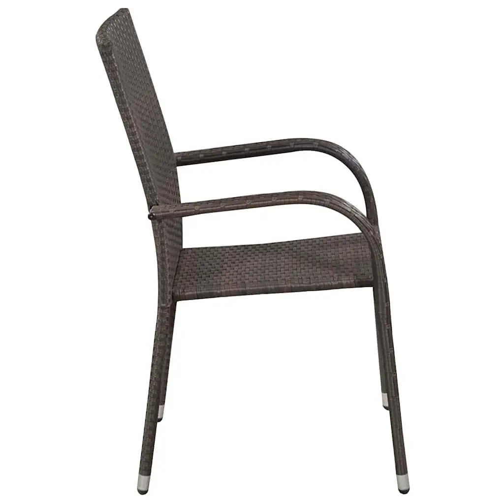 5 Piece Brown Black Garden Dining Set