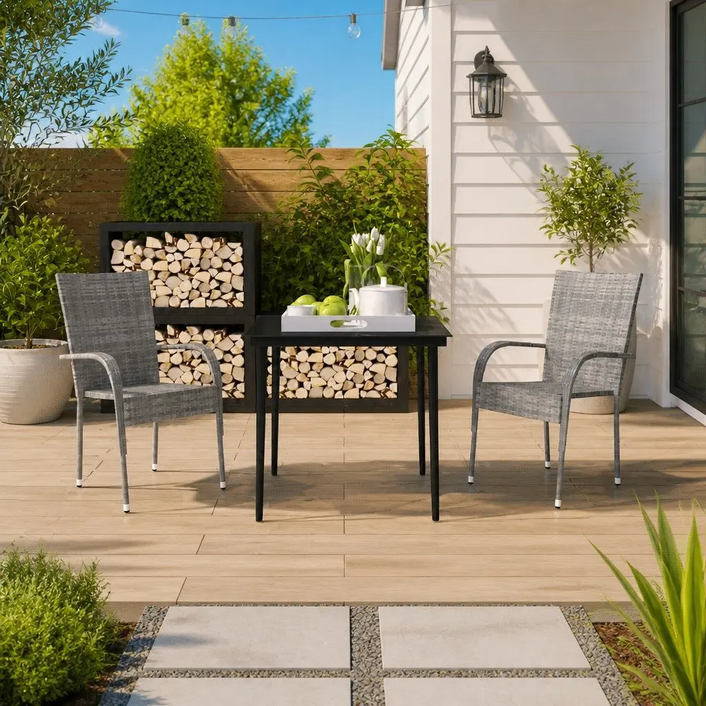 3-Piece Garden Dining Set for Outdoor Use