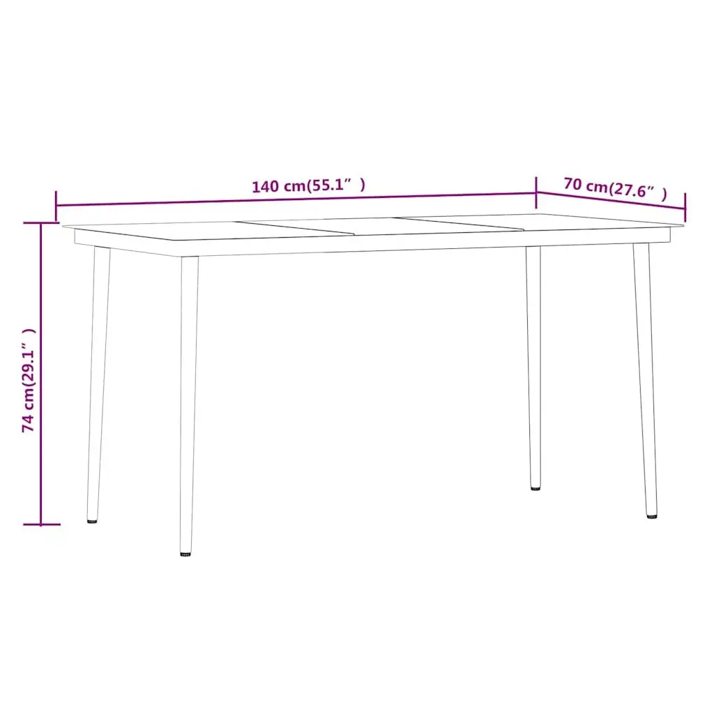 7-Piece Outdoor Dining Set with Grey Cushions