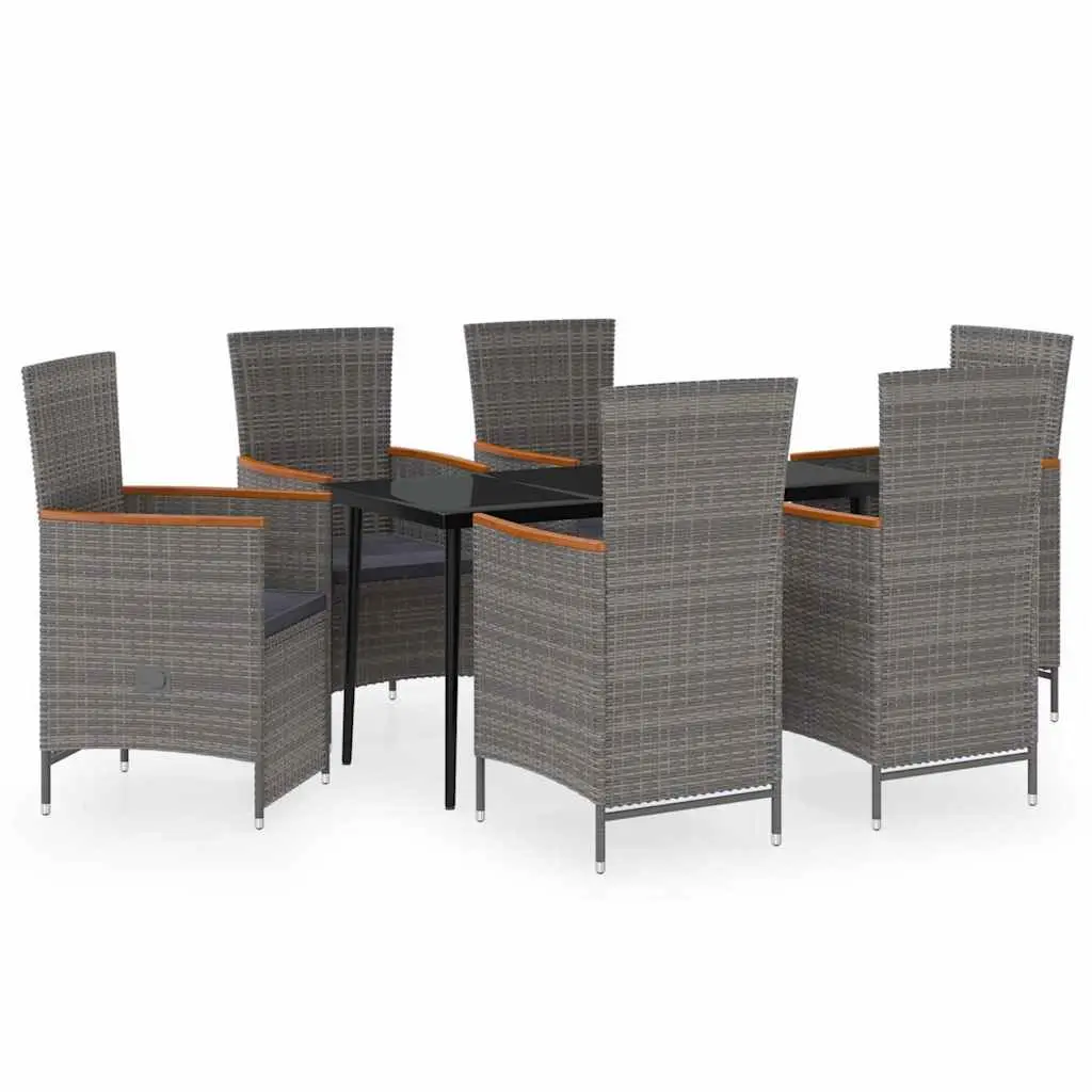 7 Piece Grey Outdoor Garden Dining Set