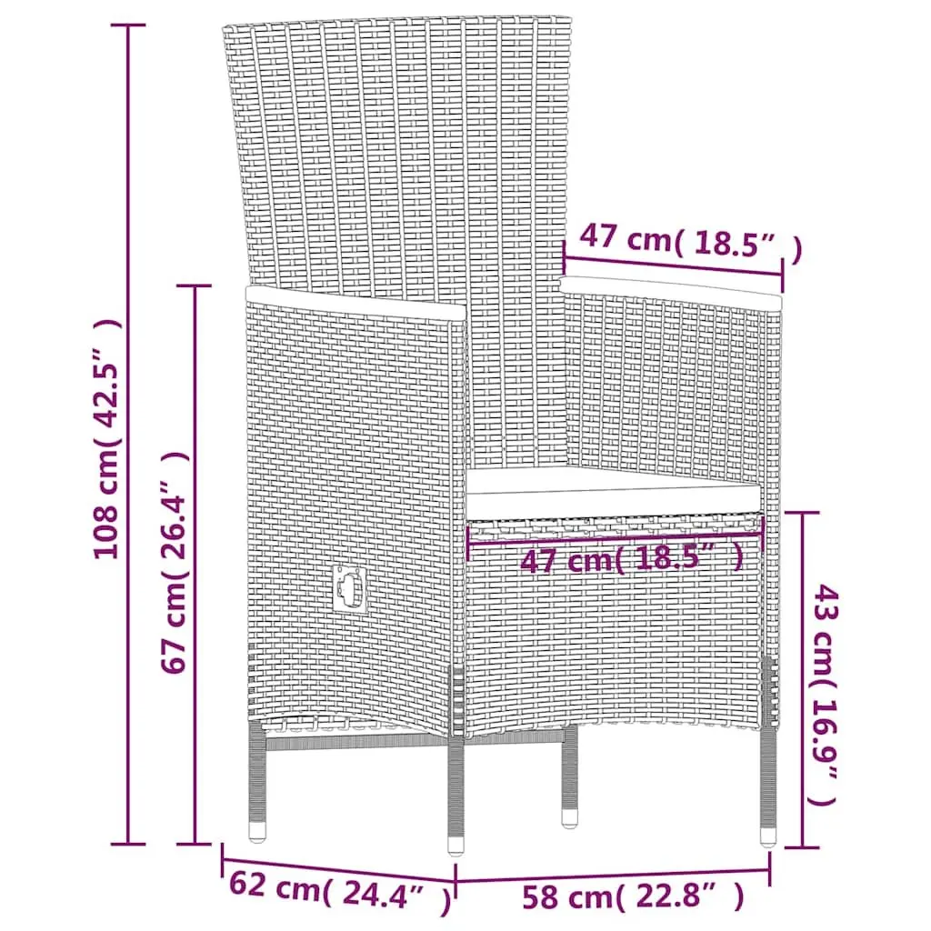 7 Piece Grey Outdoor Garden Dining Set