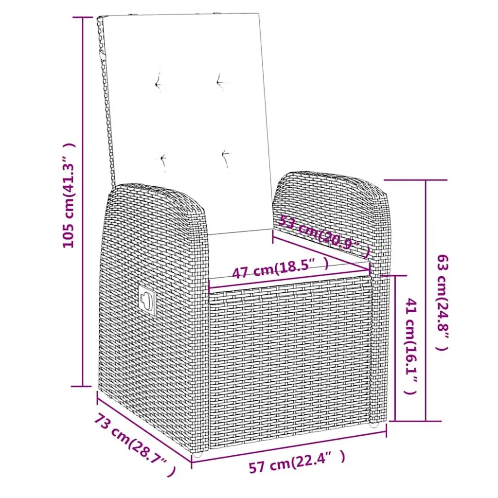 5 Piece Garden Dining Set with Cushions