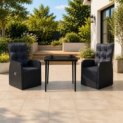 Stylish 3-Piece Garden Dining Set with Cushions