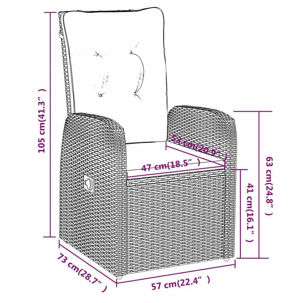 3-Piece Garden Dining Set with Cushions