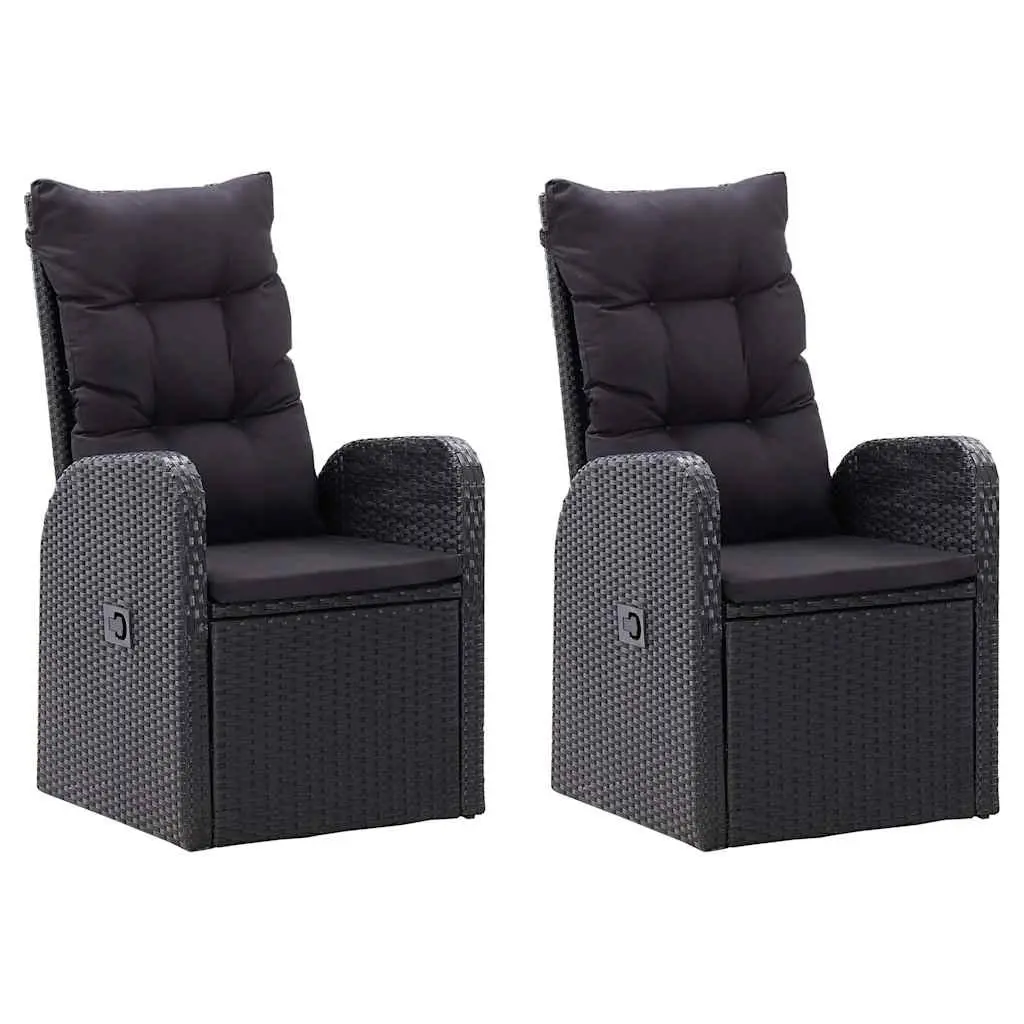 7 Piece Black Outdoor Dining Set with Cushions