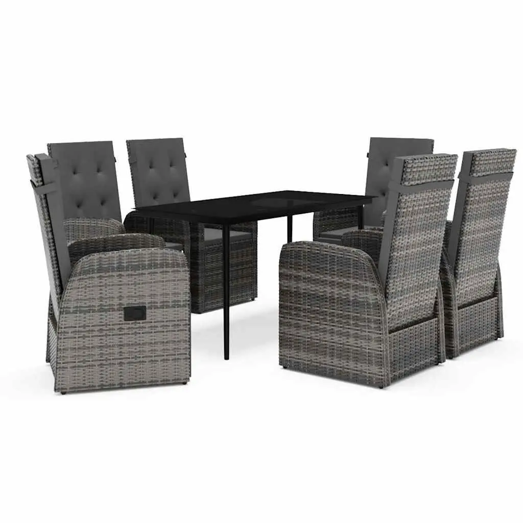 7-Piece Outdoor Dining Set with Grey Chairs & Table