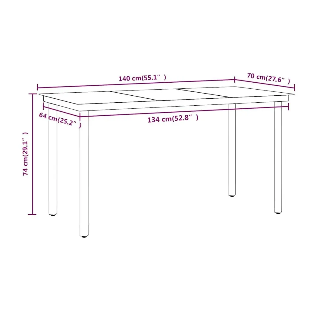 Brown 5 Piece Garden Dining Set with Cushions