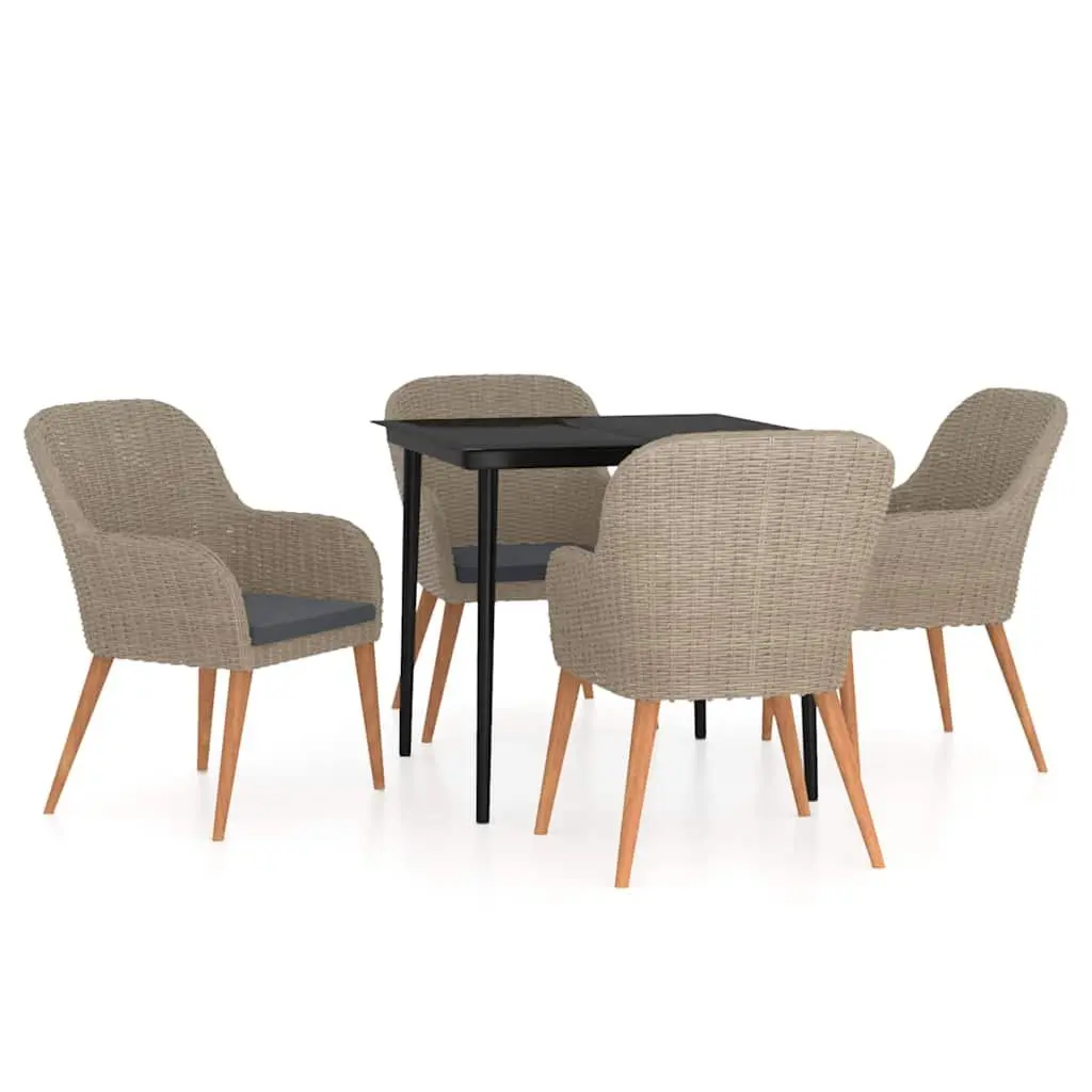 5 Piece Outdoor Dining Set with Cushions