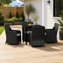 Sturdy 5 Piece Outdoor Dining Set with Cushions