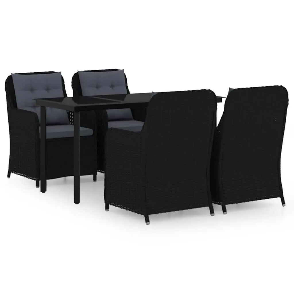 5 Piece Outdoor Dining Set with Glass Table