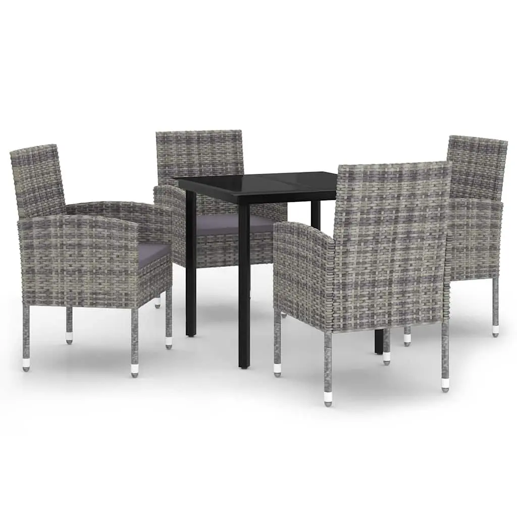 5 Piece Anthracite Garden Dining Set for Outdoor Use