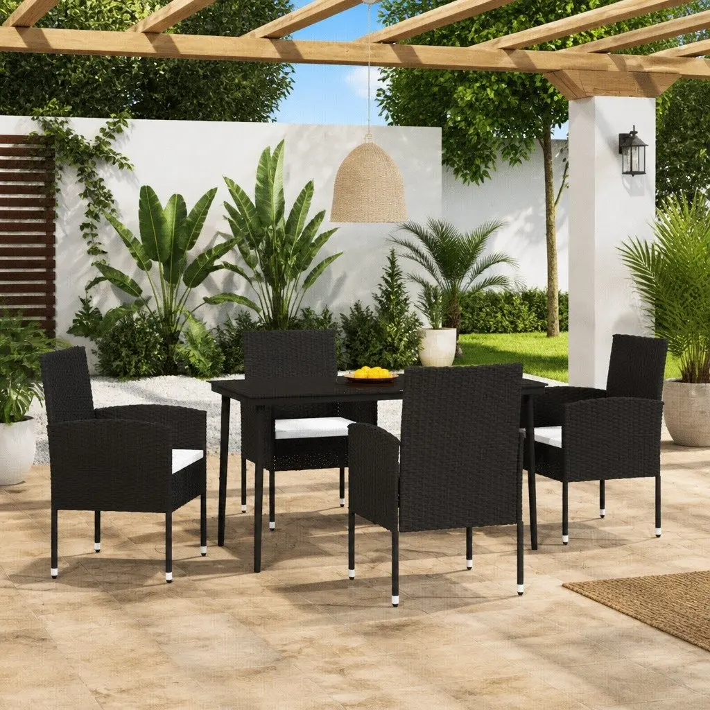 5 Piece Garden Dining Set with Steel Frame