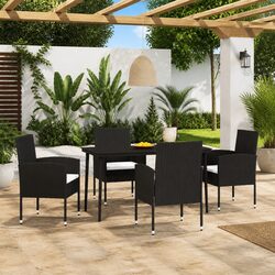Durable 5 Piece Garden Dining Set with Steel Frame