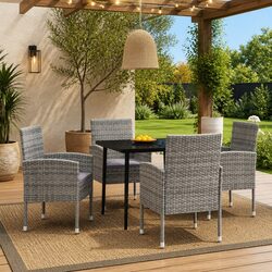 5 Piece Anthracite Garden Dining Set for Quality Outdoor Meals