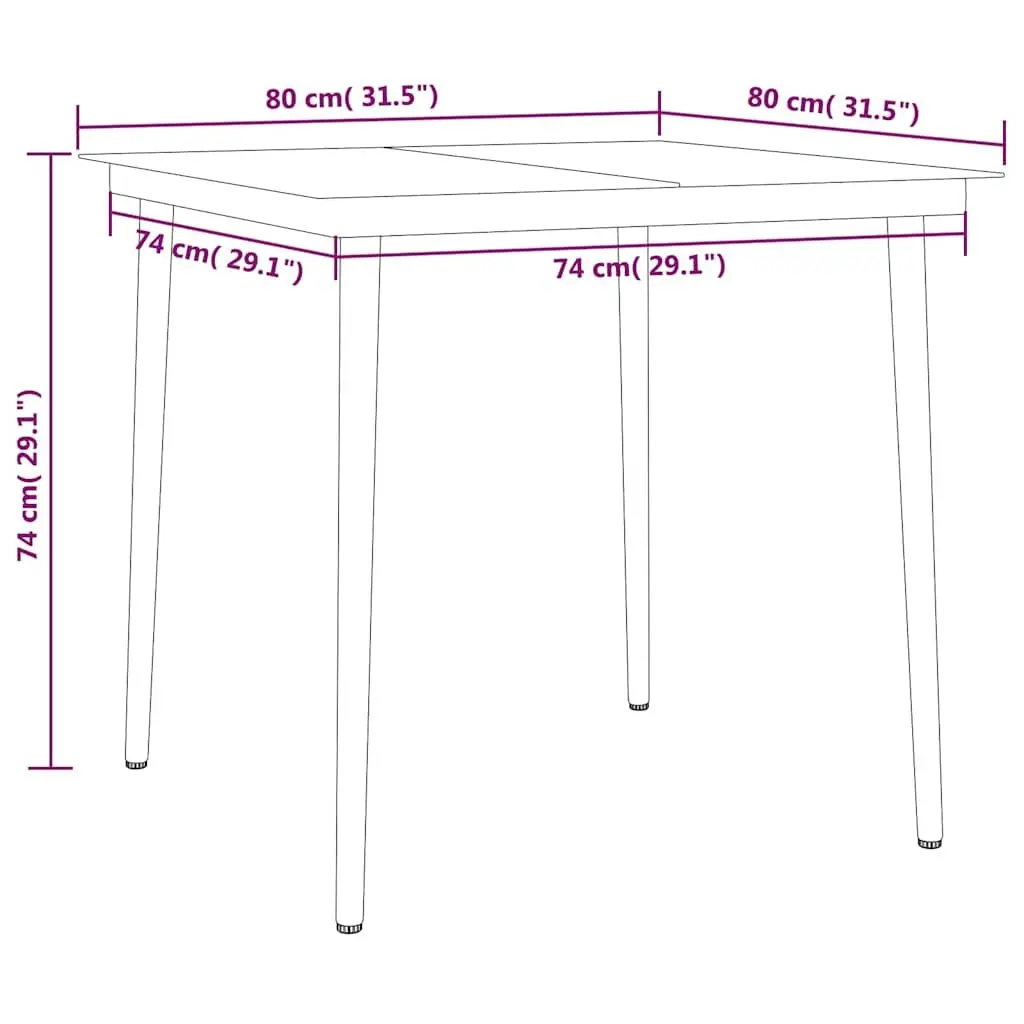 5 Piece Outdoor Dining Set Steel Frame PE Rattan Chairs Glass Top Black