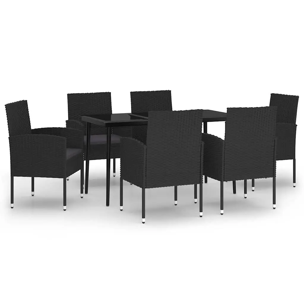 7-Piece Outdoor Dining Set with Glass Table