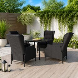 5 Piece Outdoor Dining Set with Durable Steel Frame