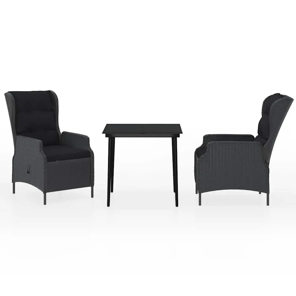 3 Piece Garden Dining Set with Reclining Chairs
