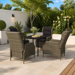 Elegant 5 Piece Garden Dining Set with Reclining Chairs