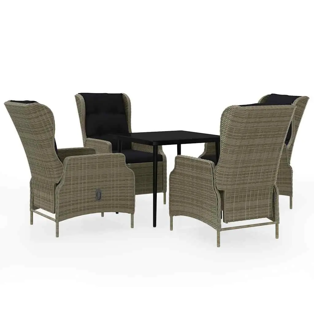 5 Piece Garden Dining Set with Reclining Chairs