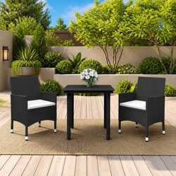 Durable Outdoor Dining Set with Glass Table and Chairs