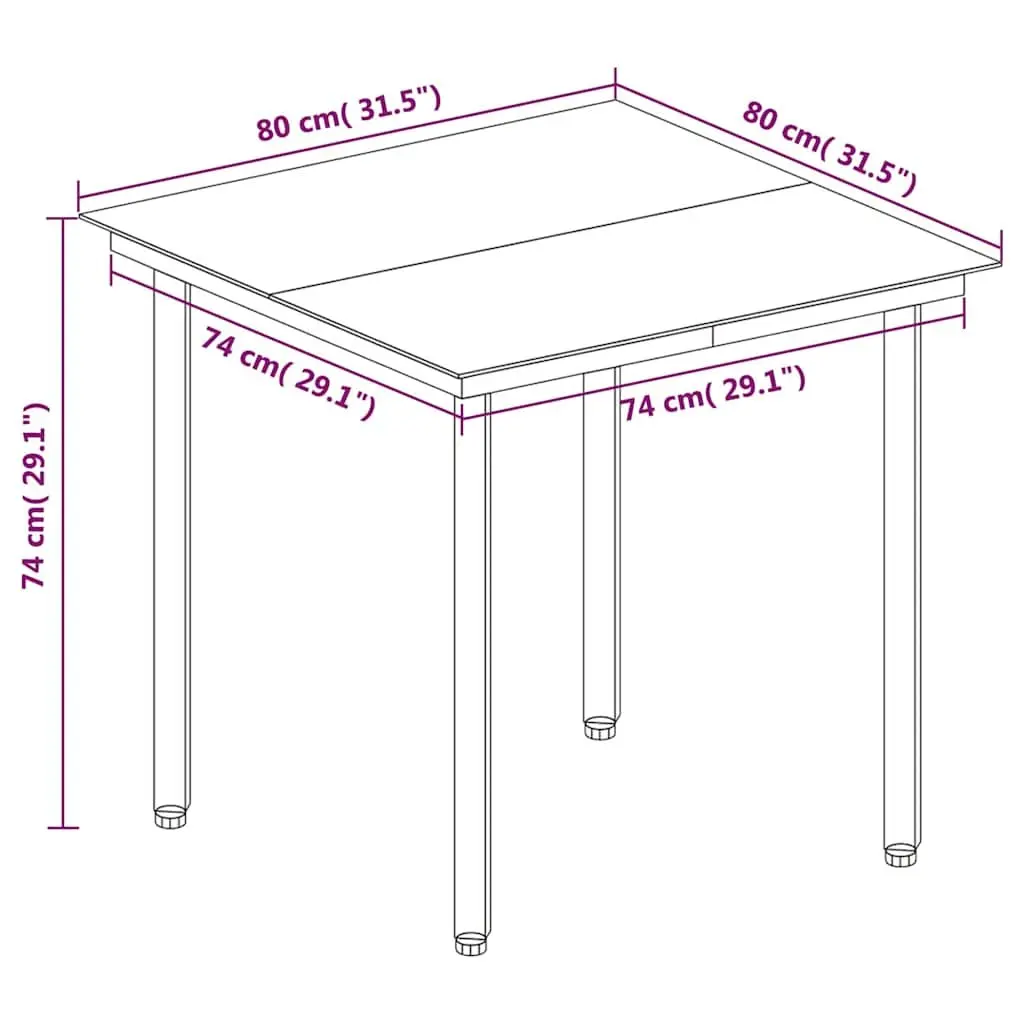 5 Piece Outdoor Dining Set with Glass Table
