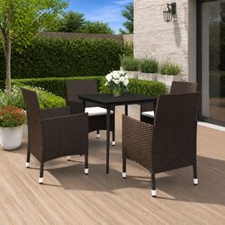 Premium 5 Piece Outdoor Dining Set in Brown