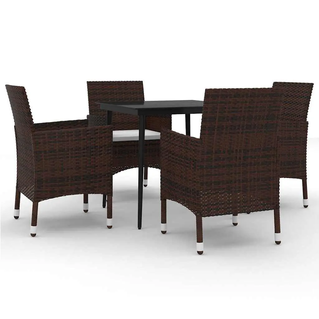 5 Piece Outdoor Dining Set in Brown
