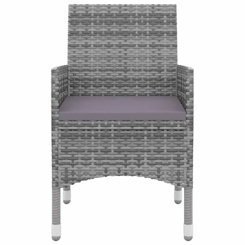 7 Piece Grey Garden Dining Set with Glass Table