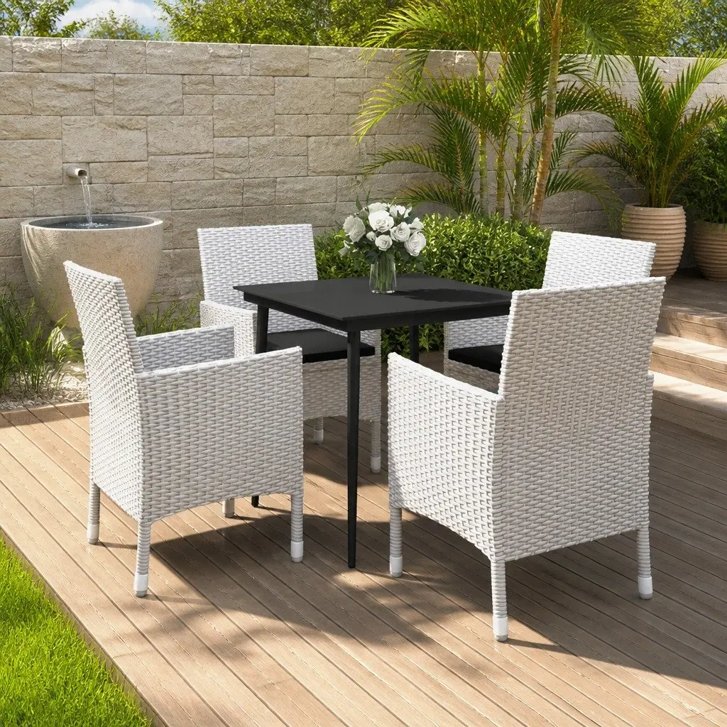 5 Piece Outdoor Dining Set with Cushioned Chairs