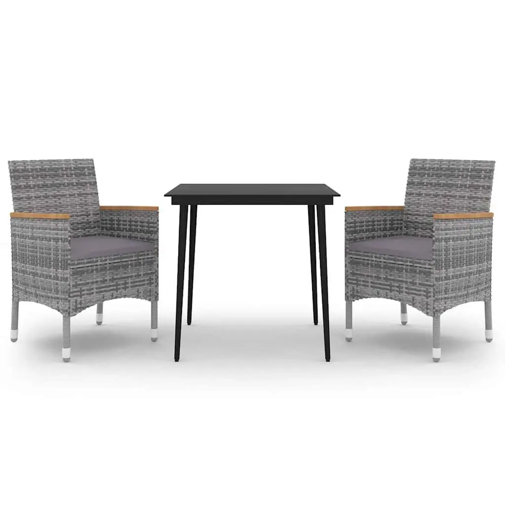 Grey Poly Rattan Garden Dining Set
