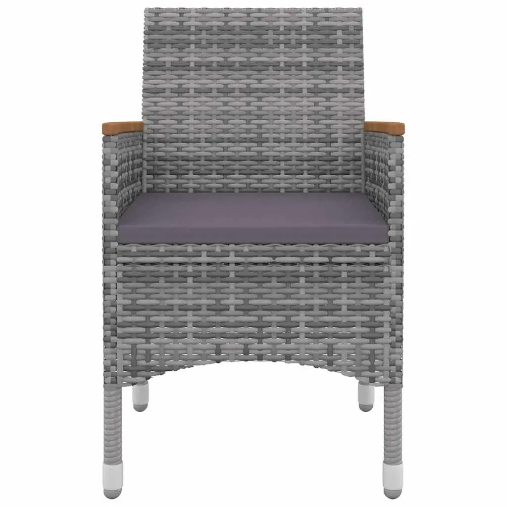 5 Piece Grey Outdoor Dining Set with Cushions